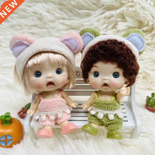 New Mini 1/12 Doll Cute Surprise Face Boy Girl OB11 Doll Blu