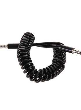 3.5mm Stereo Audio Male to Male Spiral Retractable Cable for