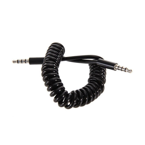 3.5mm Stereo Audio Male to Male Spiral Retractable Cable for