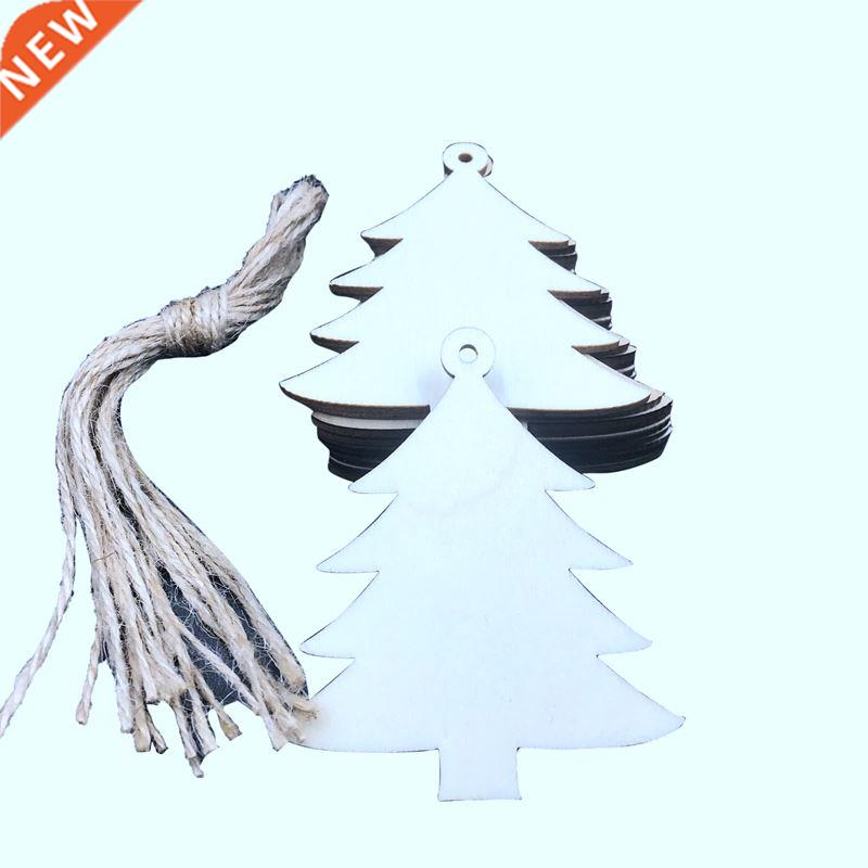 50Pcs Wooden Crafts to Paint Christmas Tree Hanging Ornament