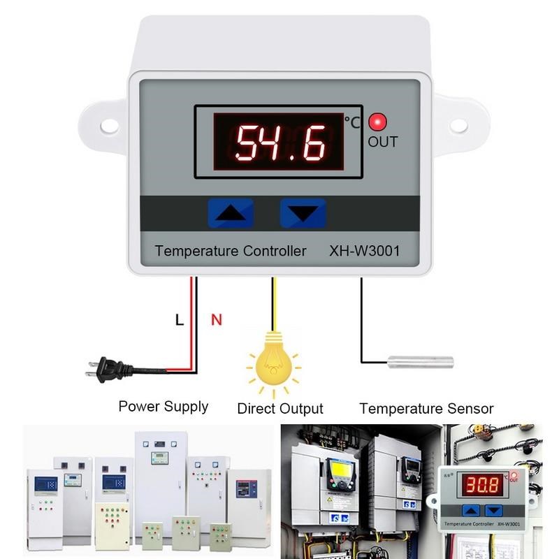12V 24V 220V AC Digital LED Temperature Controller For Incub