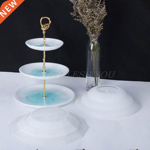 3 Pcs Crystal Epoxy Resin Mold Three-layer Round 3D Fruit Tr