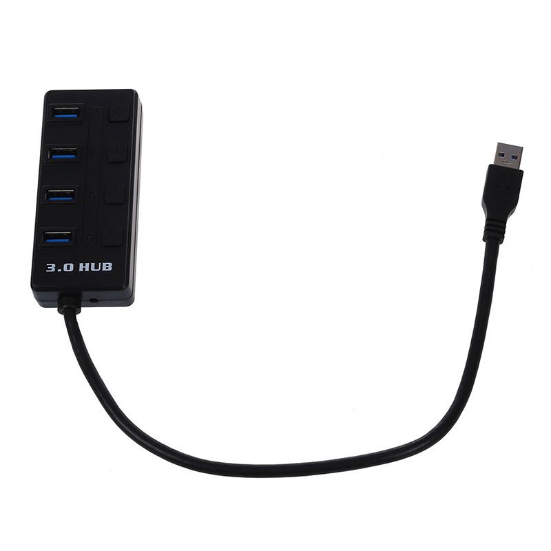 Mini 4 Ports USB 3.0 Speed External HUB with ON/OFF Switch f