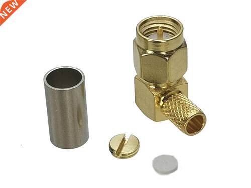 1Pcs Connector SMA Male plug Right angle Crimp For RG58 RG14