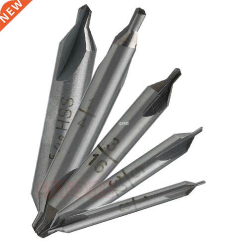 5Pcs HSS Center 60 degrees Spotting Drill Bits Combined Coun