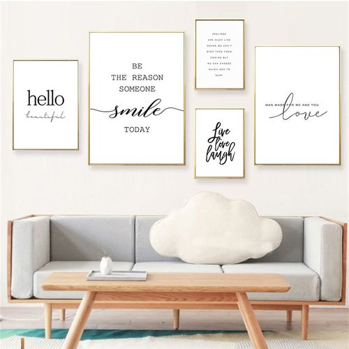 Modern Life Quotes Art Posters Home Decor Nordic Canvas Pain