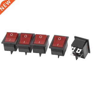 5pcs Switches Red Illuminated Light On/Off DPST Boat Rocker