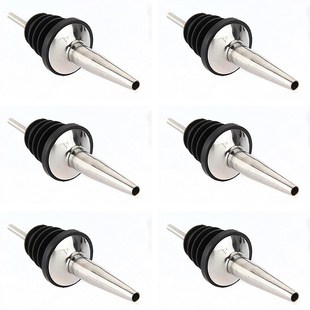6Pcs Stainless Steel Spirit Wine Bottle Pourer Stopper Free