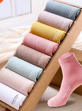 5 pairs/Lot Hot Sale Women Cotton Socks Simple Beauty Englis
