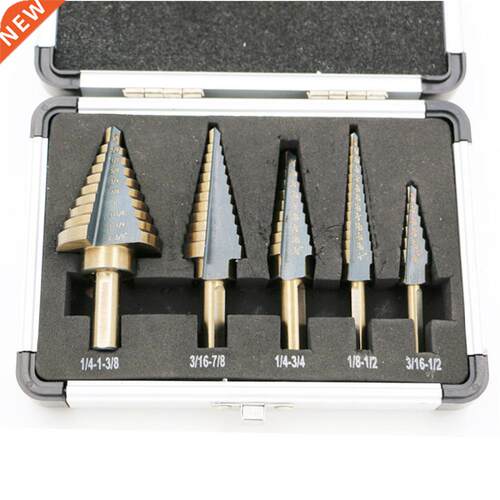 5pcs Step Drill Bit Set Hss Cobalt Multiple Hole 50 Sizes St