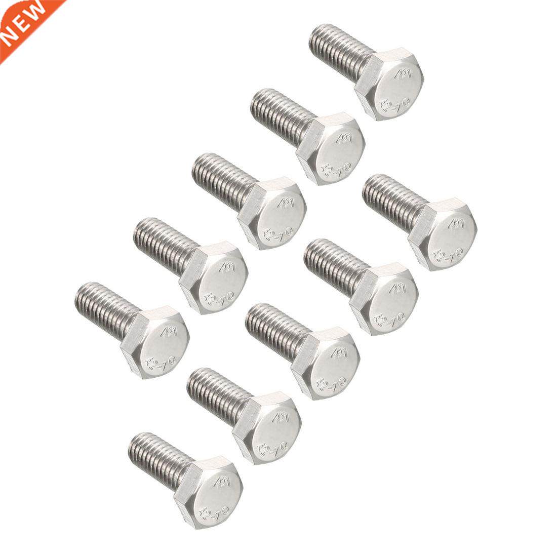 M6 Thread 16mm 304 ainless eel Hex Screws Bolts 10pcs - 实物图