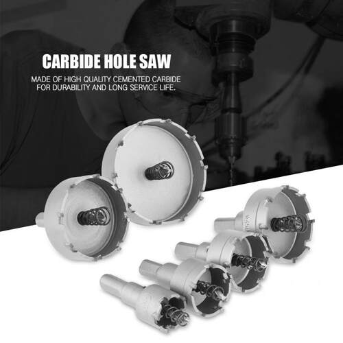 6Pcs 22-65mm Cemented Carbide Hole Saw Bit Metalworking Cutt