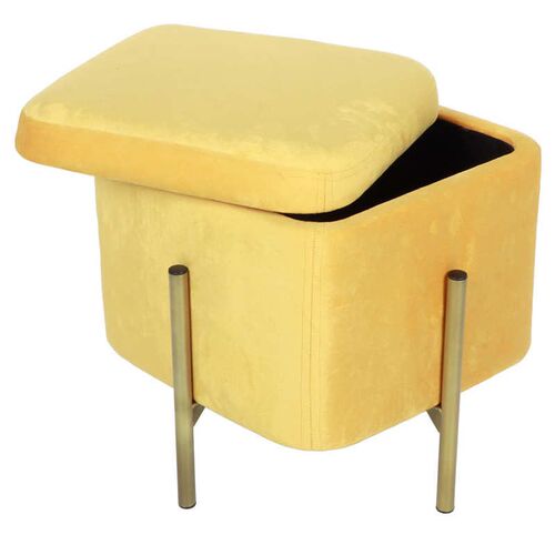 Storage Stool Flannelette and Iron Square?Shaped Design