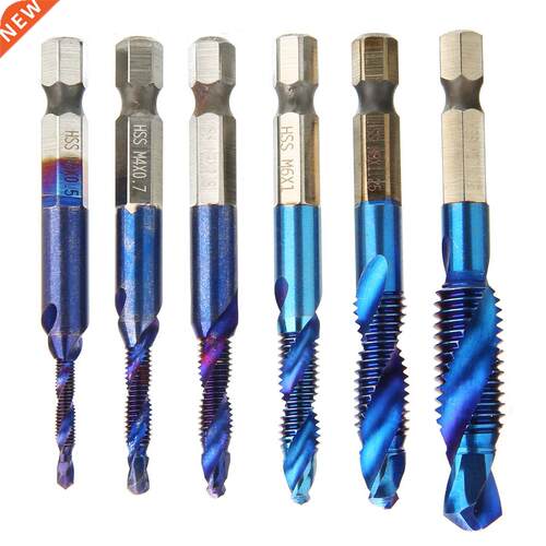 6pcs/set HSS Drill Bit Tap HSS Drill Bits M3 M4 M5 M6 M8 M10