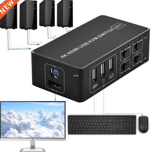 4 port 4K HDMI KVM Switch splitter box USB HDMI 4K KVM Swit
