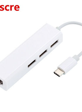 USB C to Ethernet Adapter Type-C to USB2.0 Hub with RJ145 In