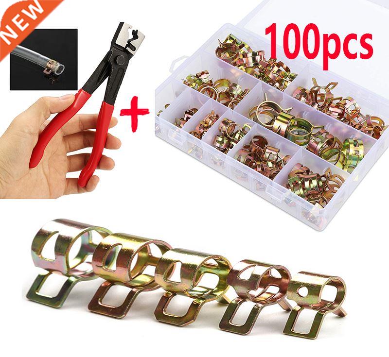 100 peces of galvanzed 6-22 mm sprng hose clamps + 1 pec