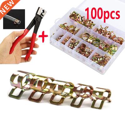 100 peces of galvanzed 6-22 mm sprng hose clamps + 1 pec