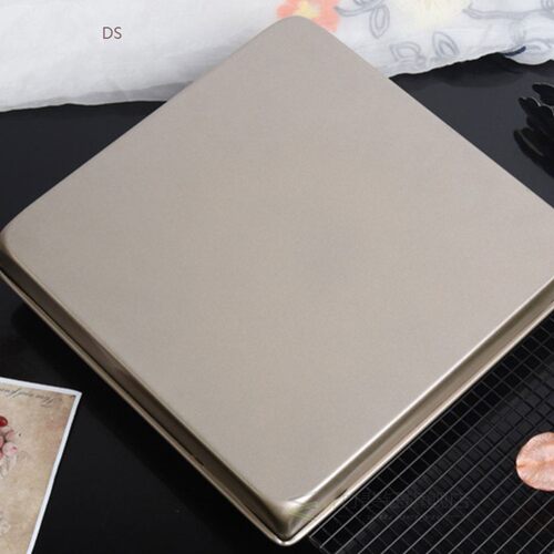 11 Inch Golden Baking Tray Multifunctional Square Shaped Cak