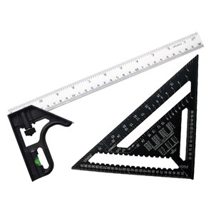 12 Inch Metric Triangle Angle Ruler Aluminum Alloy Measuring