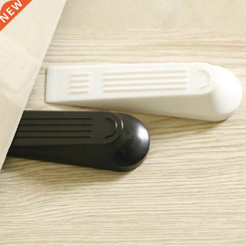 2PCS Door Wed Shaped Plastic Door Stops Non-Slip Black Doo