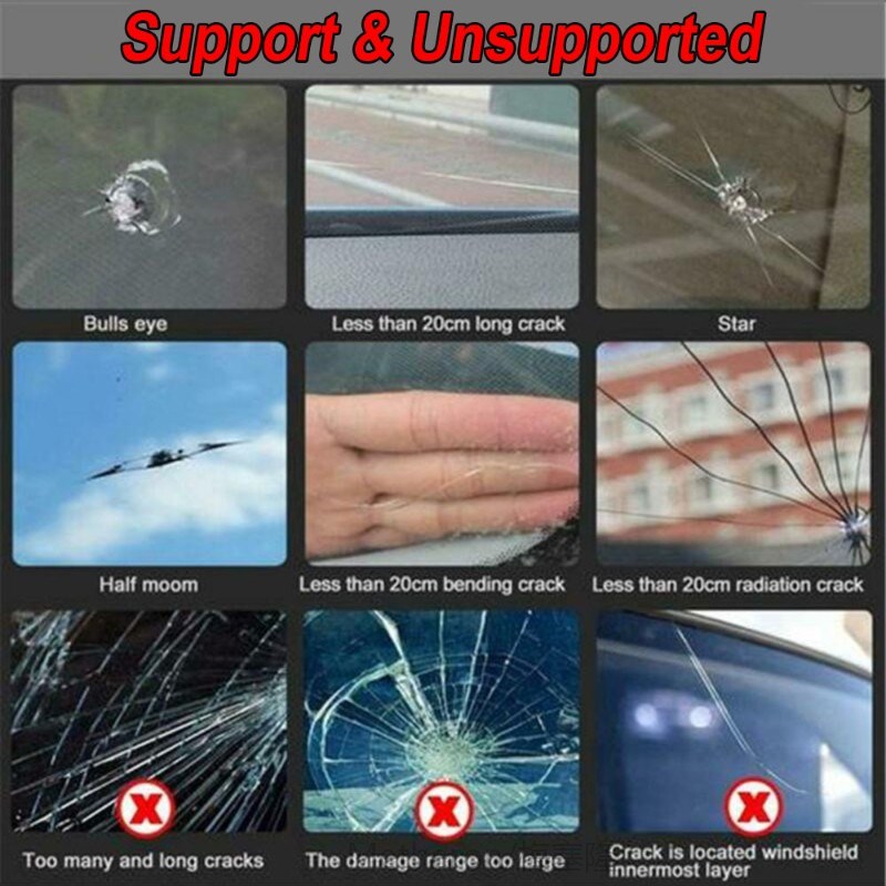 Glass Repair Tool Polish Scratch Windscreen Resin Glue Fix W