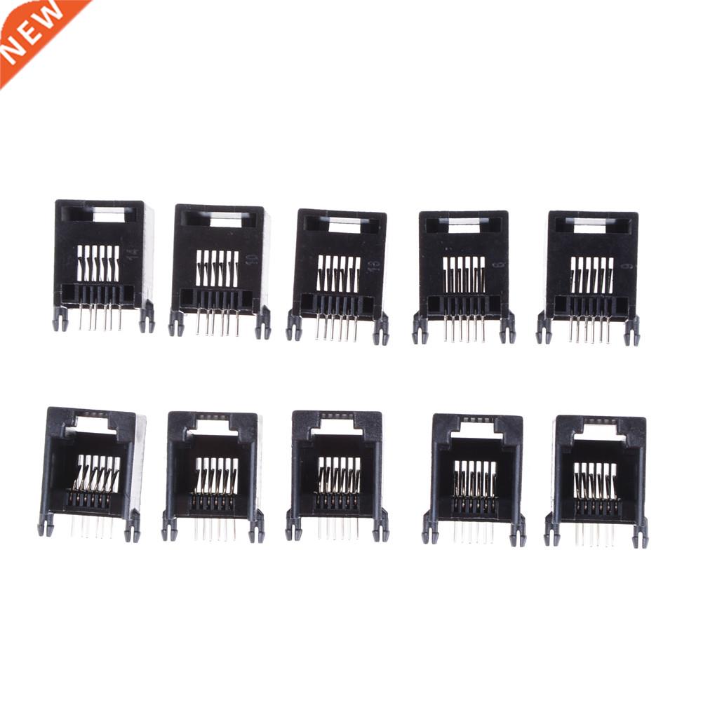 10PCS RJ12 RJ11 Socket Telephone 6Pin Crystal Female 6p6c So