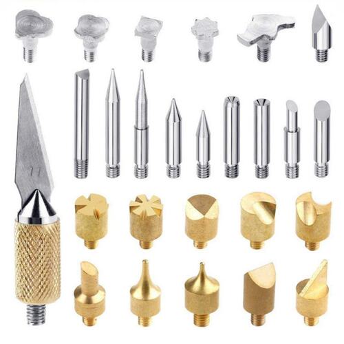 28pcs/Set Wood Burning Pen Carving Iron Pyrography Tips Sten