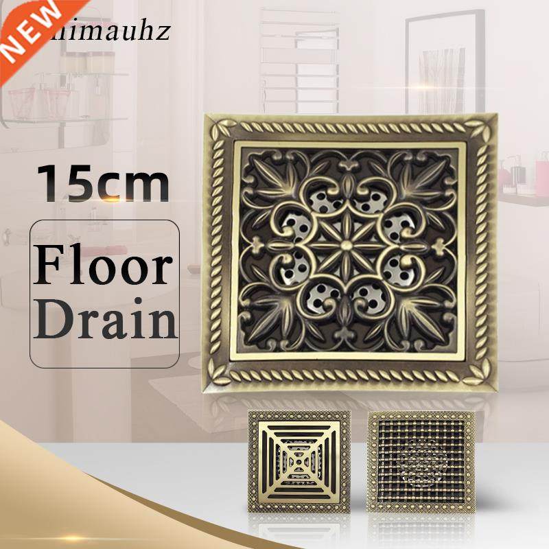 shower drain 15*15cm larger euro antique brass drain cover