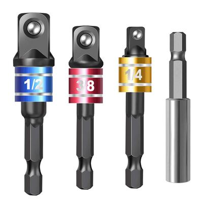 4 Pieces Impact Driver Socket Adapter Set with netic Extensi