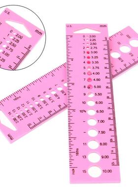 2X All In One Measure Ruler For Knitting Needles 2.0-10.0mm