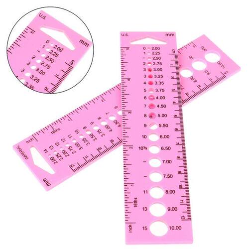 2X All In One Measure Ruler For Knitting Needles 2.0-10.0mm