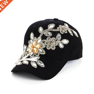 summer cate Women Diamond Flower Baseball Cap Snapback Style