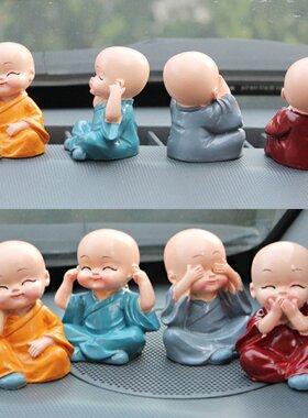 4Pcs/lot Resin Crafts Gift Lovely Little Monk Sculptures Cut