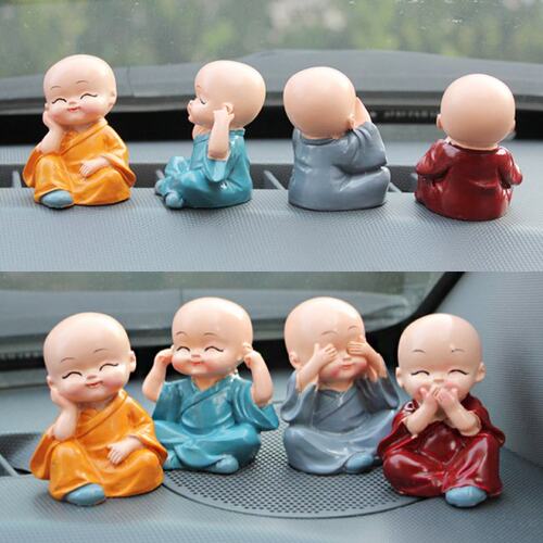 4Pcs/lot Resin Crafts Gift Lovely Little Monk Sculptures Cut