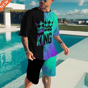 2022 Men's Tracksuit Oversized T-Shirts Set Fashion Chan