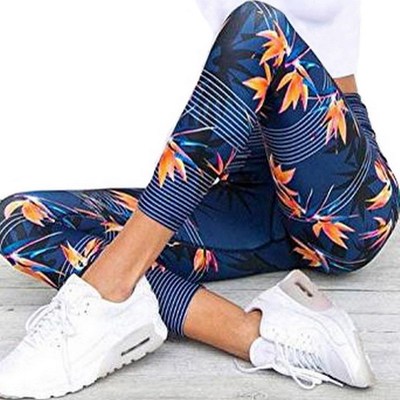 Yoga Pants Women's Fitness Sport Leggings Stripe Printing El