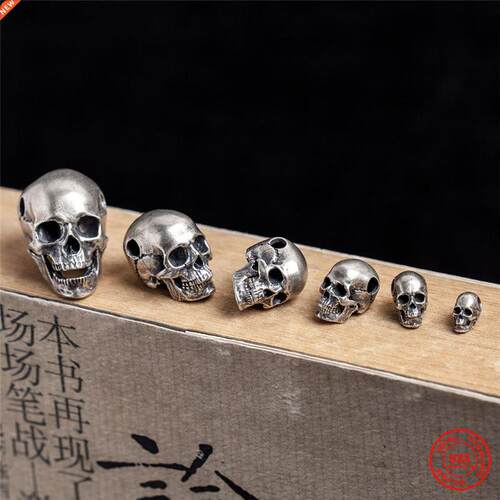 MKENDN 100% 925 Sterling Silver Punk Rock Skull Pendant For