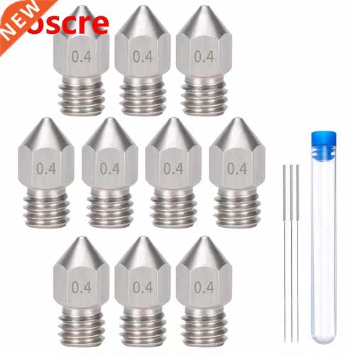 10 Pcs Mk8 0.4 mm/1.75 mm 3D Printer Nozzles,Hardened Stainl