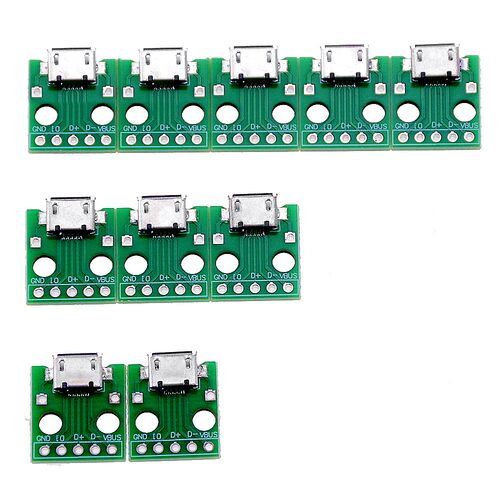 10PCS MICRO USB To DIP Adapter 5pin Female Connector B Type