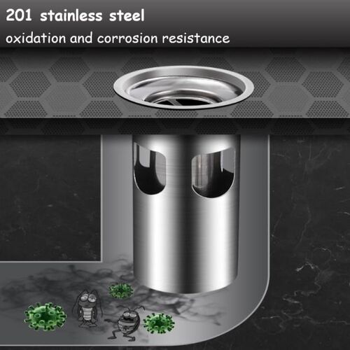 1-3Pcs Bathroom Floor Strainer Gravity Flip Cover Stainless
