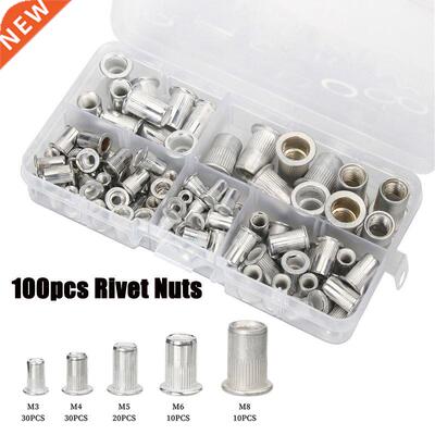 100/90/20pcs Aluminum M M4 M5 M6 M8 Rivet NutsInsert Rivets