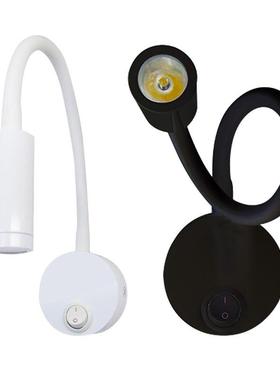 LED Wall Lamp Knob Switch 90-260V 3W Modern Bedroom Bedside