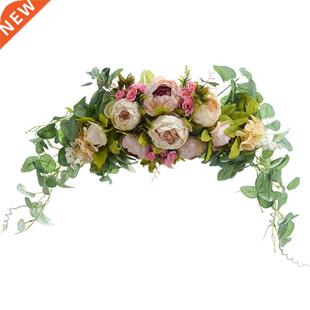 Wedding Arch Flower Artificial Peony Eucalyptus Wreath Decor