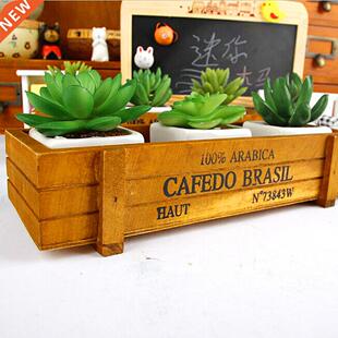 Succulents Pot Wooden Storage Box Vintage Boxes Crates Flowe