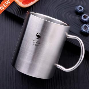 304 Stainless Steel Coffee Mug Double Layer Anti-Scald Cup D