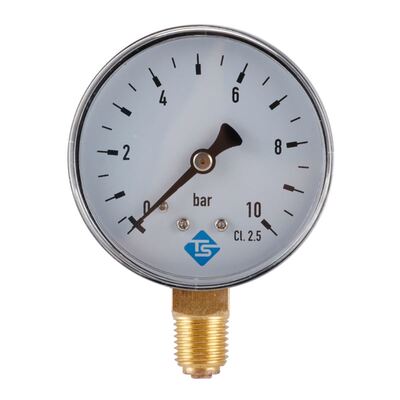 1/4 NPT Manometer 0-10 bar Compressor Compressed Air Pressur