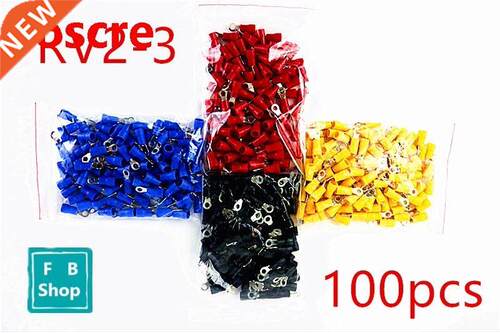 100pcs RV2-3 red blue black yellow Round pre insulated termi