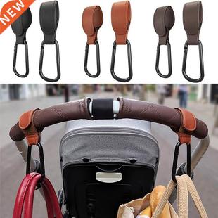 1/2pcs PU Leather Baby Bag Stroller Hook Pram Rotate 360 Deg