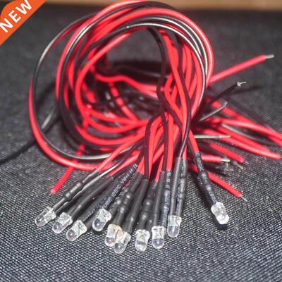 20PCS 3mm 5mm LED 12V 20cm Pre-wired White Red Green Blue Ye